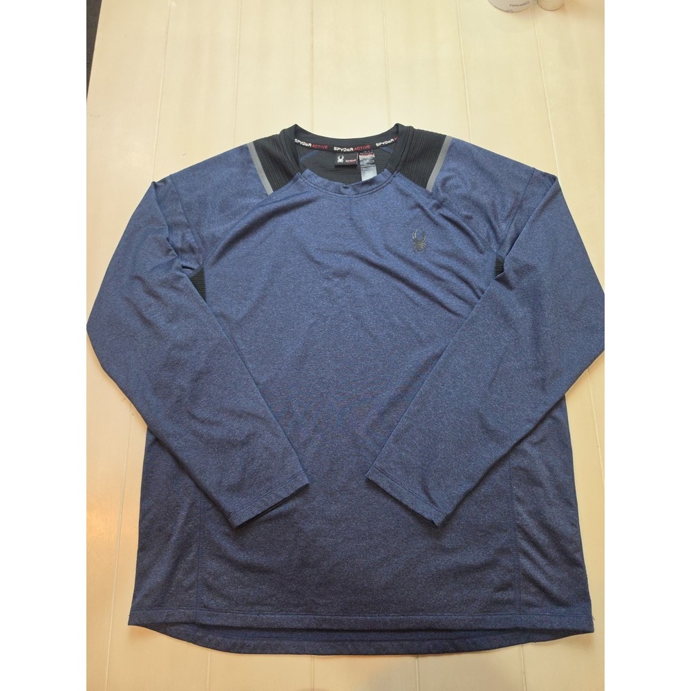 Spyder T‎ Shirt Mens L Large Cadet ProWeb Active Long Sleeve Wicking Reflective